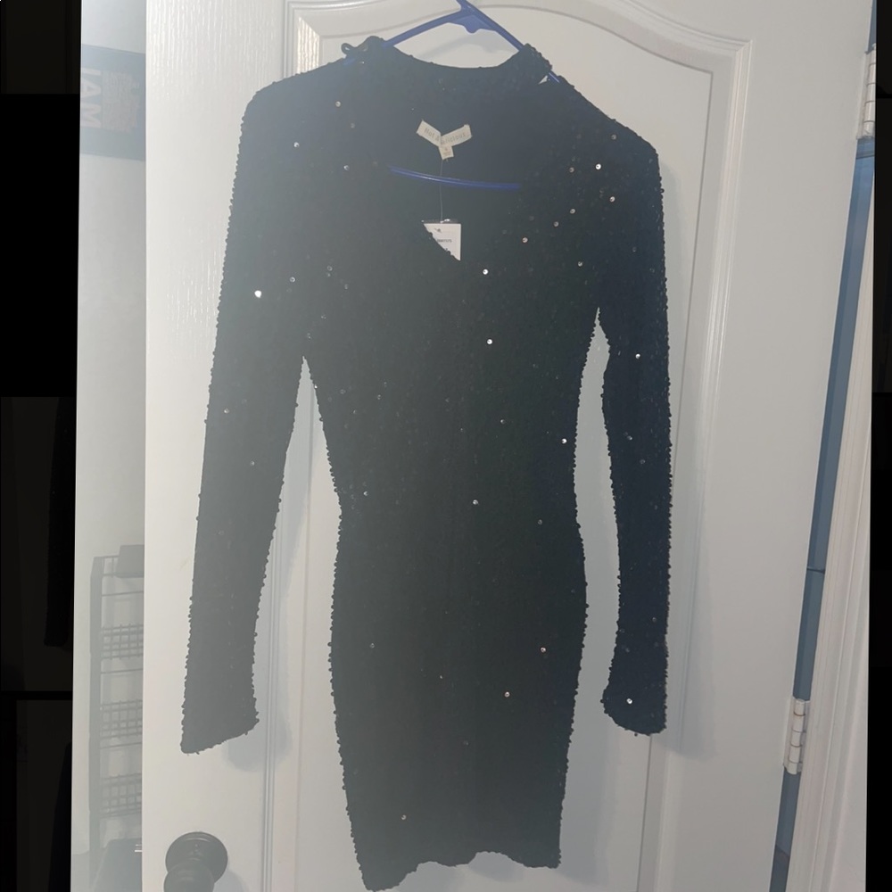 Shimmer in Black Dress